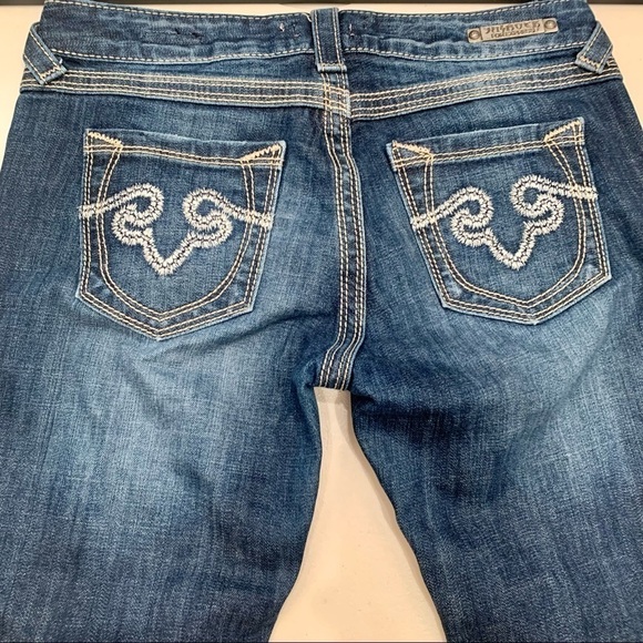 ReRock For Express Jeans Barely Boot Los Angeles Women’s Size 6S Dark Wash - Picture 5 of 10